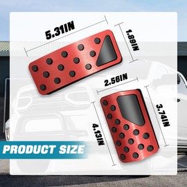 Wedcool Car Pedal Covers, Auto Aluminum Pedal Covers, Car Non-Slip Pedal Pads, Car Interior Accessories No Drilling Accelerator Pedal Covers Fit for Jeep Grand Cherokee Durango 2011-2023 (red)