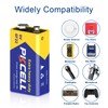 PKCELL 9V Battery Carbon Zinc for Smoke Detectors 6F22 Battery,