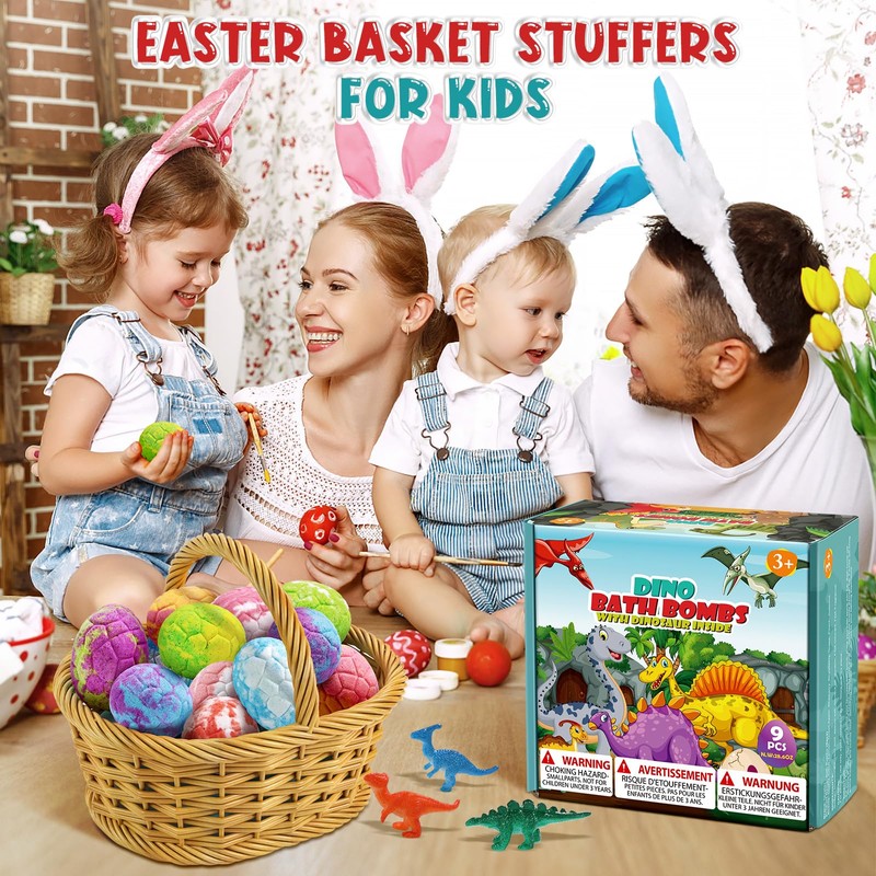 Qivatex Bath Bombs for Kids with Dinosaur Toys Inside, 9