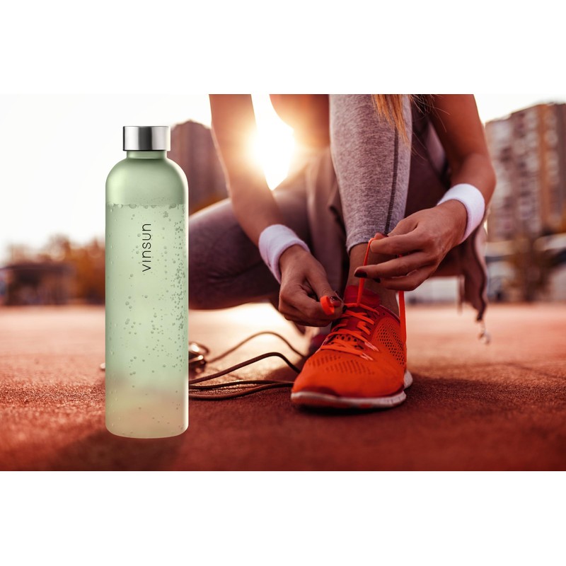 VINSUN Water Bottle 1L, Leak-proof Water Flask, BPA free, Reusable,