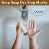 sourcing map Soap Container, 1Pcs 15.5x11cm Plastic Soap Dish with