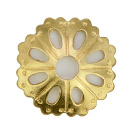 Tiazza 10Pcs Convex Round Brass Backplate Washers Classical Furniture Decoration Gasket Brass Hardware Accessories (Brass)