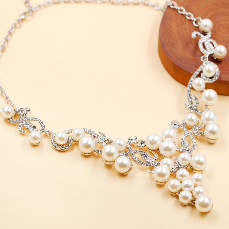 JunyiDIY Elegant Pearl Jewelry Set | 10mm White Plastic Pearl
