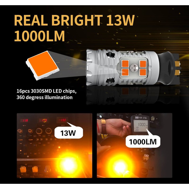 LASFIT PWY24W LED Bulbs Turn Signal Light PW24W Built in