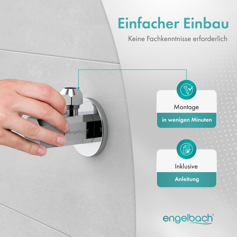 Engelbach® Universal Angle Valve 1/2 Inch Self-Sealing (Set of 2)