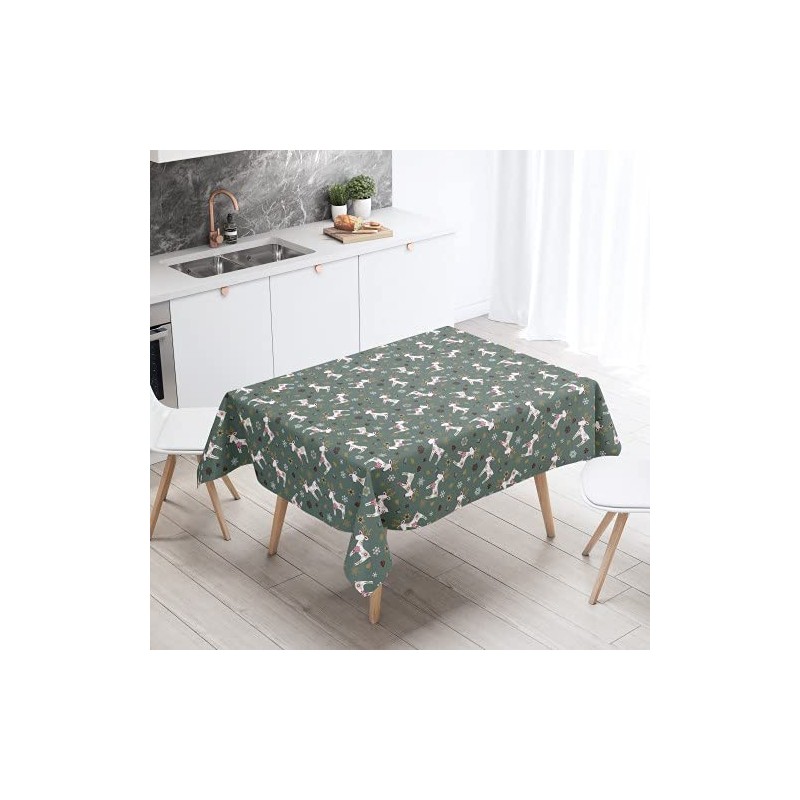 Karina Home Scandi Christmas Reindeer PVC Vinyl Wipe Clean Oilcloth