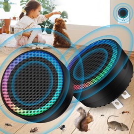 JNKNT Ultrasonic Pest Control Repellent, Insect Indoor Repellent Plug in, Mini Pest Control Device for House, Ultrasonic Repellent for Mouse, Rodent, Roach, Mice, Mosquito, Spider, Black-2 Pack