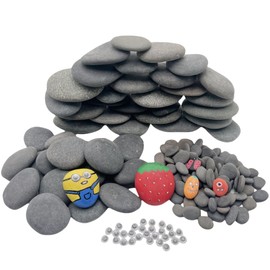 CYLHCM 120 PCS Rocks for Painting, Medium/Small/Tiny Rocks for Painting, Flat DIY Painting Rocks with 30PCS Wiggle Googly Eyes, Smooth Kindness Rocks for Crafts, Arts,Decoration,Hand Picked Stones