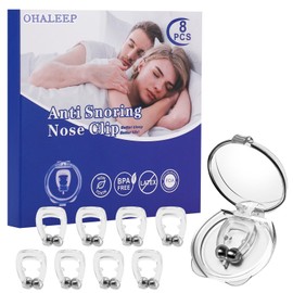OHALEEP Anti Snoring Devices,Snore Stopper with Adjustable Magnet, Silicone Nose Clip Stop Snoring, Effective to Relieve Snoring, Snoring Solution Comfortable and Quieter Sleep, White, M