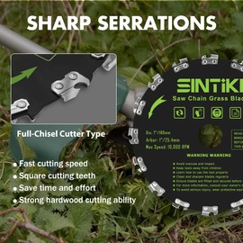7" Chainsaw Brush Cutter Blades and File Set, 16 Tooth Circular Trimmer Saw Blade for weedeater, Trimming Trees, Cutting String, Underbrush, Trimmer - 2 Pack Circular Brush Blade with 3/16" File