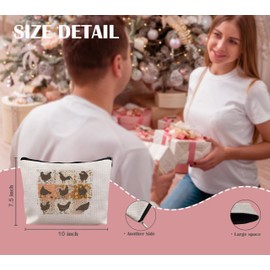 YeiHe Chicken Gifts Makeup Bag, Chicken Gifts for Chicken Lovers Women, Chicken Lady Gifts Cosmetic Bags for Women, Funny Chicken Gifts Zipper Pouch Makeup Pouch for Chicken Lovers Women