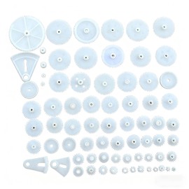 BRIIKPP Gears Set of 72 Plastic Gears for DIY Car Robot Model Making, Toy Repair, Pulley Kit