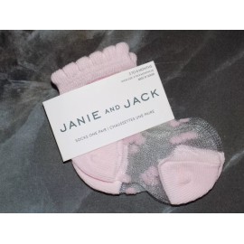 Janie and Jack Sheer Polka Dot Ankle Socks Light Pink 3/6 Months Girl's NEW