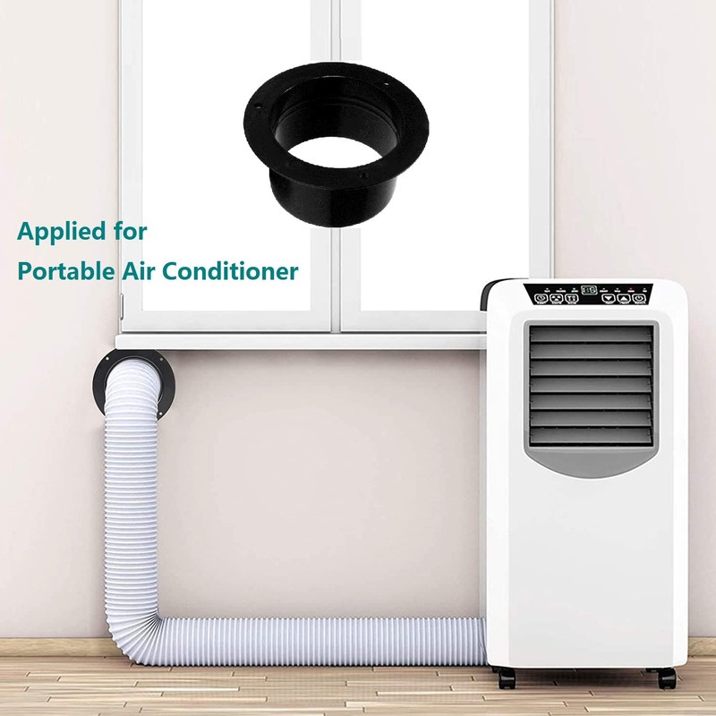 Duct Connector Flange 8"(7.56 Inch) Black Plastic Straight Dryer Vent