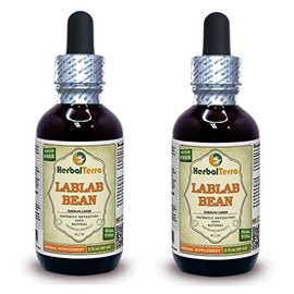 Lablab Bean (Dolichoris Lablab) Tincture, Dried Seeds Liquid Extract (Brand Name: HerbalTerra, Proudly Made in USA) 2x2 fl.oz (2x60 ml)