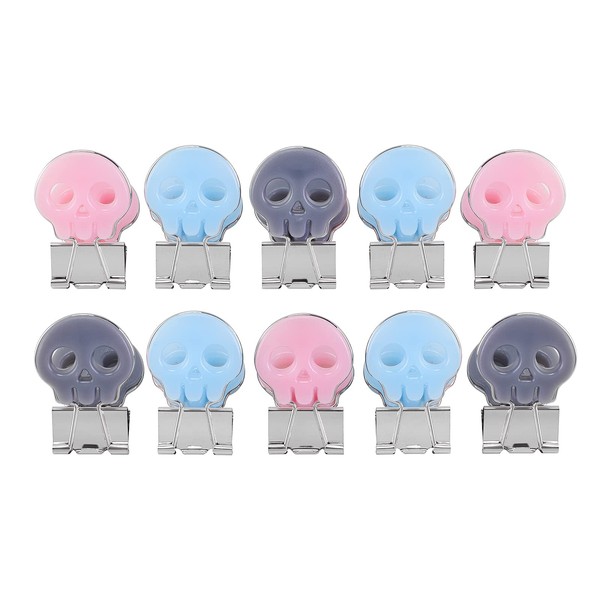 10 Pcs/Set Skull Shape Fashion Hollow Metal Binder 1 inch