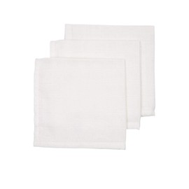 Meyco Baby Burp Cloths - Plain White - 30 x 30 cm - Pack of 3