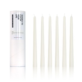 Homeology Classic Taper Candles, Ivory, 10-inch, 6 Pack, Dripless and Unscented