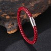 ZENSE - Braided Leather Bracelet for Men in red Color