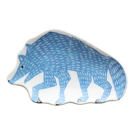 Kurashiki Design Planning Room kata Kata Kata Inbanban-Hand Bean Plate (Wolf/Blue)