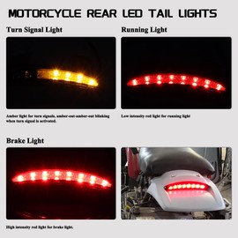 FACAILAHA Chopped Fender Edge Light Kits Motorcycle LED Brake Taillights Integrated Turn Signals Lights 12V Tail Lights for Harley Sportster XL883N XL1200NS XL1200V XL1200X XL1200XS 2014-2024