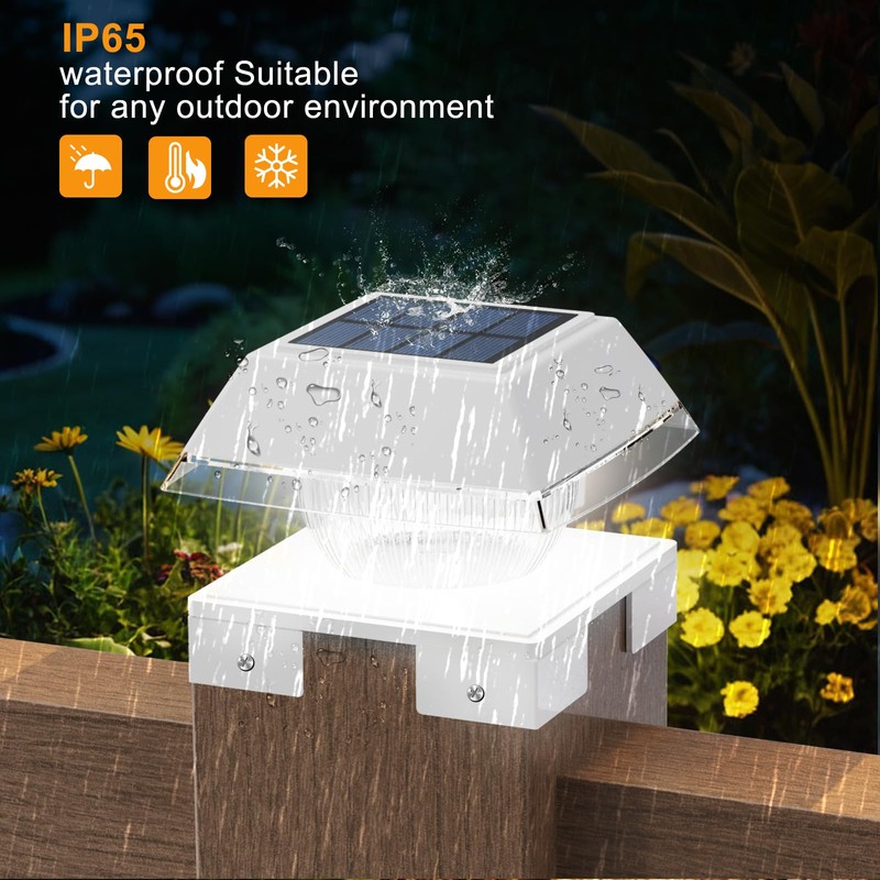 Solar Post Cap Lights 2 Pack, Deck Lights Solar Powered