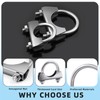 Glarks 2Pcs 304 Stainless Steel Exhaust U-Clamps 50MM (2in) Muffler