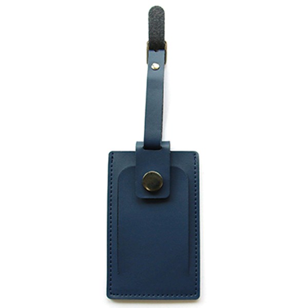 Vanguard, Travel Supplies, Name Tag, Suitcase Tag, Stylish, Leather, Embossed Faux Leather, Navy