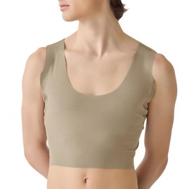 Gunze Airy Half Sleeveless Men's Inner Top, Half Length, clear beige, M