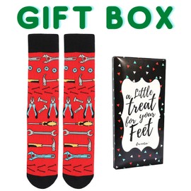 Cavertin Men's Funny Fathers Day Grandpa Dad Socks with Gift Box Christmas Gift for Dad (Dad)