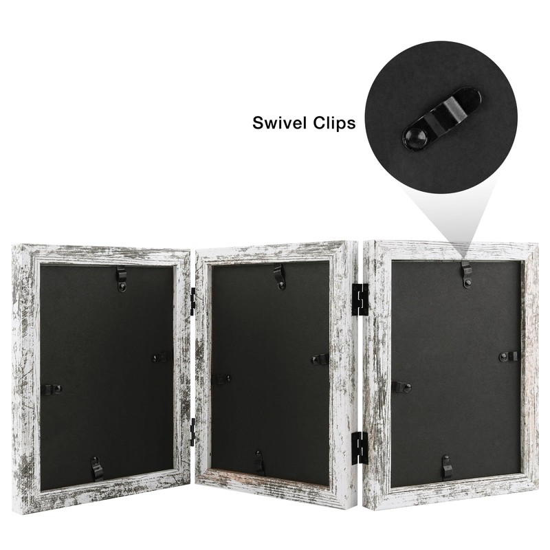 Frametory, 3 Picture Frames 5x7 Trifold Photo Frames Collage -