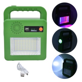 LED Flashlight with Bluetooth Speaker 5 Mode Emergency Flashlight Solar Powered USB Charging Camping Light