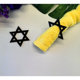 ACFENG Set of 12 Star of David Star Black Napkin Rings,Star of David Napkin Holder for Hanukkah Chanukkah Passover Jewish Holiday Dinner Table Decoration Housewarming Gift, ACFENGRings60