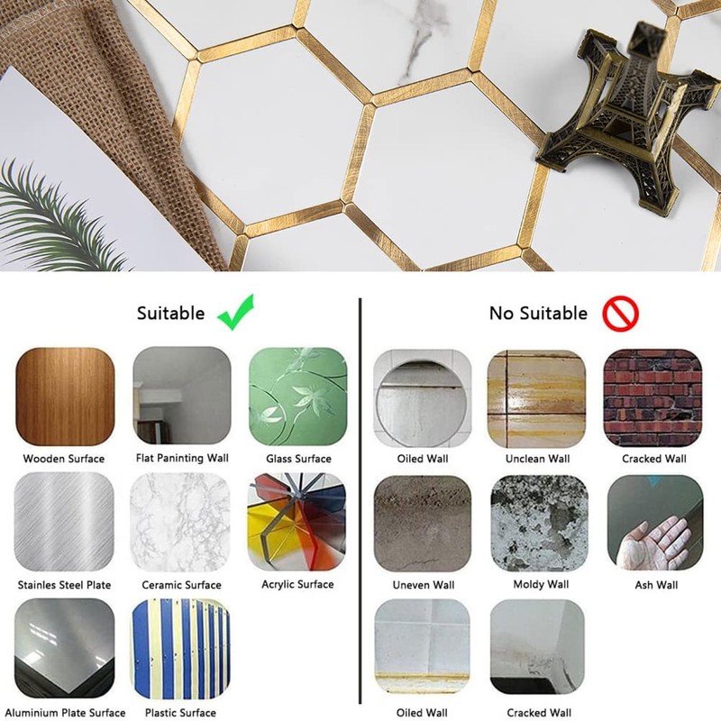 Soulscrafts Hexagon Peel and Stick Backsplash Tile for Kitchen Bathroom