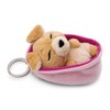 NICI Keyring Sleeping Pets Dog Light Brown 8 cm