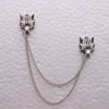 ASFKIPMF 1pc Silver Chain Men's Black tie Nails Chain Dragon