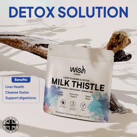 Wish Fusion Milk Thistle Liver Cleanse & Detox Supplement with Artichoke & Dandelion Complex for Liver Health & Antioxidant Support, Milk Thistle High Strength Detox 120 Vegan Capsules