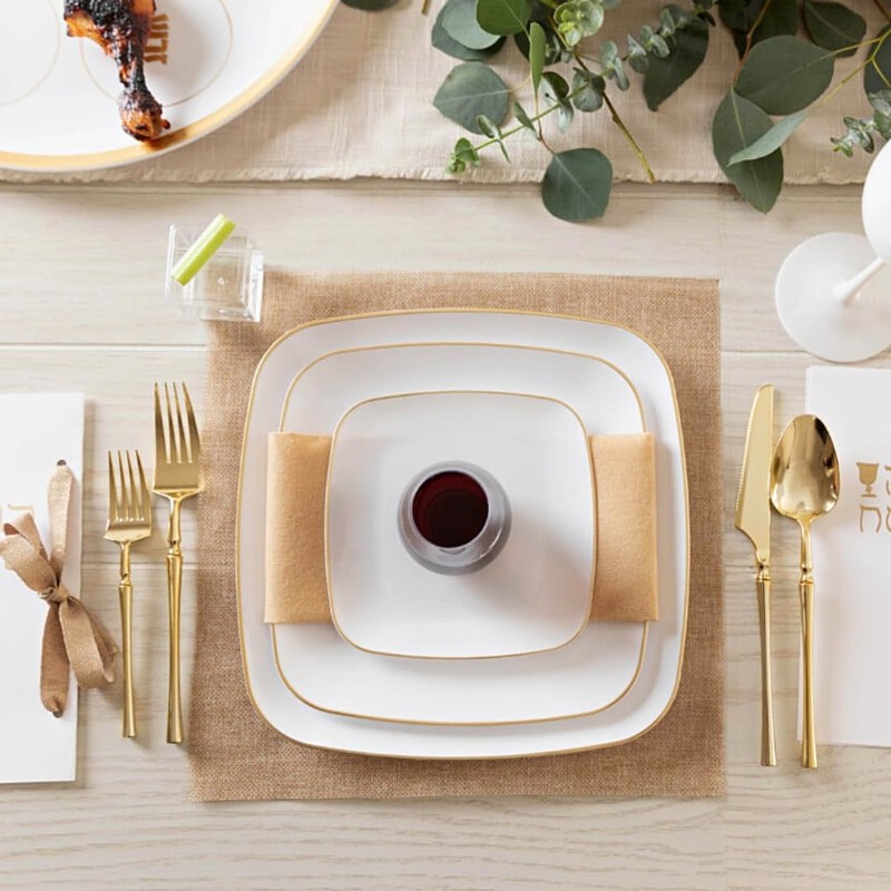 Blue Sky Organic White Disposable Plates 7.25" Square (10 Count)
