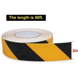 Gebildet 20 m x 5 cm Non-Slip Tape, Strong Safety Tape, Non-Slip Tape, Step Tape Sticker for Indoor and Outdoor Use, Yellow & Black