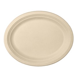 Responsible Products 100% Compostable Oval Paper Plates, Disposable Paper Plates 12 inch for Party (500 Count), Heavy Duty Paper Dinner Plates, Dessert Plates, Made from Sugarcane ＆ Bamboo Fibers