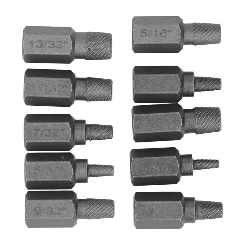 10Pcs Damaged Screw Extractor Hex Bolt Stud Remover Removal Tool