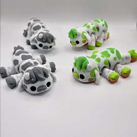 3D Printed Cow Figurine for Decor and Ornaments Plastic - Color: Black/White