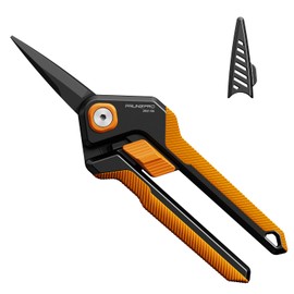 PrunePro Garden Scissors Pruning Shears Sharp Stainless Steel Non-Stick Teflon Coating Blade for Precise Cuts Garden Snip Bonsai Clippers for Plants Rose Flower Orange 2 Pack