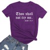 LOOKFACE Women Cute Graphic T Shirts Purple X-Large