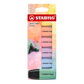 STABILO - Boss Mini Pastel Highlighters - Pack of 6 - 6 Colours