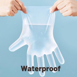 JENCENBIO Disposable Gloves Compostable for Food Pre with US BPI ASTM D6400 Europe OK Compost Home Certified 100 Couts White Large