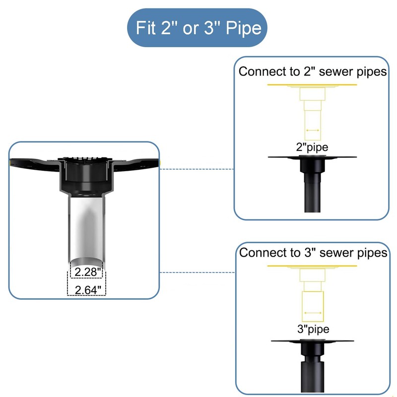 UNI-DRAIN Shower Floor Drain Kit with Vertical ABS 2 Inch