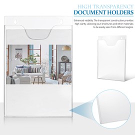 STOBOK 2 Pcs A4 Catalog Stand Vertical Acrylic Wall Hanging Information Rack Mail Organizer Wall Magazine Wall Holder Clear Acrylic Wall Document Holder Vertical File Holder Brochure Stand Easy to