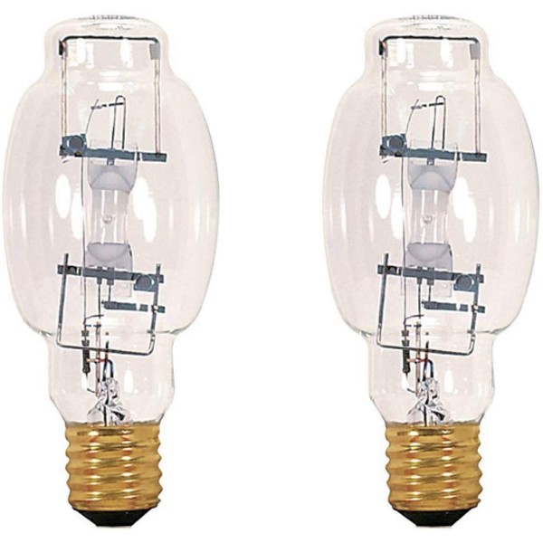 GoodBulb 400-Watt Metal Halide HID Light Bulb | 400W E39 Base BT28 ANSI Code M135/M155 | 4000K Cool White Color | Clear Finish | 9000 Life Hours (Pack of 2 Bulbs)