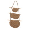 Hanging Fruit Basket 3 Tier Wall Mounted Handcraft Hemp Rope